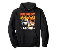 Nobody Fights Alone TDAH Awareness Drapeau américain Patriotique Sweat à Capuche
