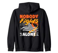 Nobody Fights Alone TDAH Awareness Drapeau américain Patriotique Sweat à Capuche