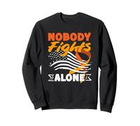 Nobody Fights Alone TDAH Awareness Drapeau américain Patriotique Sweatshirt