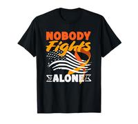 Nobody Fights Alone TDAH Awareness Drapeau américain Patriotique T-Shirt