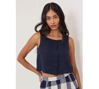 Nobody's Child Nobodys Child Blue Sammie Button Front Tank Top