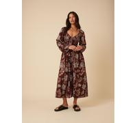 Nobody's Child Nobodys Child Brown Amaya Midi Dress Noelle Woodlblock Brown 14
