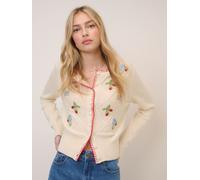 Nobody's Child Nobodys Child Cream Strawberry Embroidered Cardigan