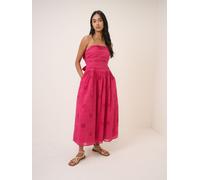 Nobody's Child Nobodys Child Pink Ariella Bandeau Sleeveless Drop Waist Midi Dress with Bow Back Detailing Pink EU 40 (UK 12)