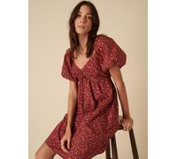 Nobody's Child Nobodys Child Red Ditsy Floral Puff Sleeve Joanna Mini Dress Red EU 38 (UK 10)