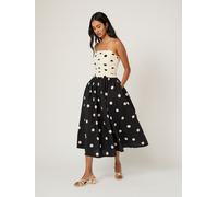 Nobody's Child Robe mi-longue Nobodys Child Alice Bandeau coupe trapèze Black And White Polka Dot EU 42 (UK 14)