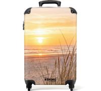 NoBoringSuitcases© Bagages Cabine Valise Rigide Voyage Suitcase Trolley | 55x35x20 cm - Travel Bagage A Main Luggage Avion Carry On Légère À Roues Coucher - Soleil - Dunes - Mer