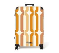 NoBoringSuitcases.com® Bagages Grande Taille 77x51.5x28 cm Valise 4 Roues Trolley Vacances Large Suitcase Travel Légère Grandes Valises Soute Avion Forme - U - Rétro - Orange