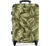 NoBoringSuitcases.com® Koffer Valise Moyenne 67x43x25 cm Valises M Taille Rigide Voyage Suitcase Roulette Légère Travel 4 Roues Solide Trolley Feuilles - Moderne - Vert