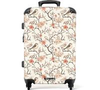 NoBoringSuitcases.com® Koffer Valise Moyenne 67x43x25 cm Valises Moyen Taille Rigide Voyage Suitcase Roulette Légère Travel Luggage Solide Trolley Fleur - Cerisier - Moineau - Rose