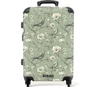 NoBoringSuitcases.com® Koffer Valise Moyenne 67x43x25 cm Valises Moyen Taille Rigide Voyage Suitcase Roulette Légère Travel Luggage Solide Trolley Classique - Botanique - Vert