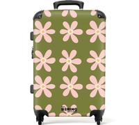 NoBoringSuitcases.com® Koffer Valise Moyenne 67x43x25 cm Valises Moyen Taille Rigide Voyage Suitcase Roulette Légère Travel Luggage Solide Trolley Fleur Moderne - Vert