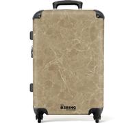 NoBoringSuitcases.com® Koffer Valise Moyenne 67x43x25 cm Valises Rigide Voyage Suitcase Bagage Roulette Légère Travel Bags Solide 4 Roues Trolley Vacances Beige - Marbre - Veines - Blanches