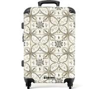 NoBoringSuitcases.com® Koffer Valise Moyenne 67x43x25 cm Valises Rigide Voyage Suitcase Bagage Roulette Légère Travel Bags Solide 4 Roues Trolley Vacances Carreau - Antique - Beige