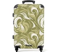 NoBoringSuitcases.com® Koffer Valise Moyenne 67x43x25 cm Valises Rigide Voyage Suitcase Bagage Roulette Légère Travel Bags Solide 4 Roues Trolley Vacances Abstrait - Texture - Vert