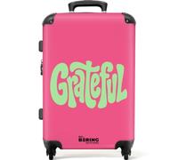 NoBoringSuitcases.com® Koffer Valise Moyenne 67x43x25 cm Valises Rigide Voyage Suitcase Bagage Roulette Légère Travel Bags Solide 4 Roues Trolley Vacances Grateful - Vert - Graphique - Fluide