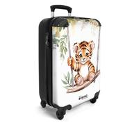 NoBoringSuitcases.com Valise Cabine Enfant Garcon - Orange Bébé Tigre - Roulette Bagages Pour Voyage 55x35x25cm