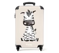 NoBoringSuitcases.com Valise Cabine Enfant Roulette Assise 55x35x25cm (Zèbre - Blanc et Noir)