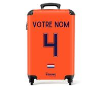 NoBoringSuitcases.com Valise Cabine Personnalisable 55x35x25cm, Bagage Pas Cher Pour Voyage (2024 - Uniforme Domicile Pays-Bas - Orange)