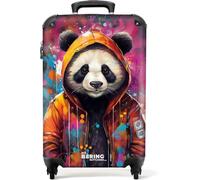 NoBoringSuitcases.com Valise Cabine Rigide 55x35x25 cm, Bagages Cabine Pas Cher (Panda - Orange)