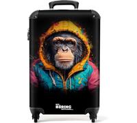 NoBoringSuitcases.com Valise Cabine Rigide 55x35x25cm, Bagage Voyage Pas Cher, Suitcase à Roulettes (Singe - Jaune)