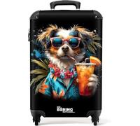 NoBoringSuitcases.com Valise Cabine Rigide à Roulettes - Bagages Cabine, 55x35x25cm (Chien - Bleu)