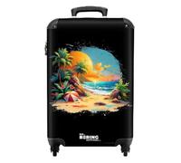 NoBoringSuitcases.com Valise Cabine Rigide, Bagages Cabine, Suitcase, Roulette, 55x35x25cm (Plage - Bleu)