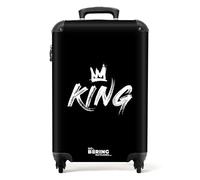 NoBoringSuitcases.com Valise Cabine, Valises, Bagages Cabine, Valise Pas Cher, Valise 55x35x25cm, Petite Valise, Valise Rigide, Valise Cabine 55x35x25cm ('Roi' et Couronne - Noir)