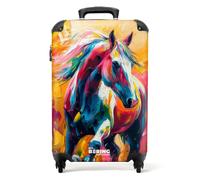 NoBoringSuitcases.com Valise Cabine, Valises, Bagages Cabine, Valise Pas Cher, Valise Rigide, Valise Voyage, Suitcase, Valise Roulette, Valise Cabine 55x35x25cm (Cheval - Multicolore)