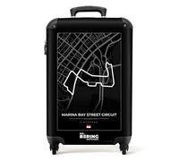 NoBoringSuitcases.com® Valise Chariot à Bagages à Main Circuit de Course - Marina Bay Street Circuit - F1 - Sports - Singapour Bagage Cabine imprimé 55x35x25 cm Valise de Voyage - Trolley