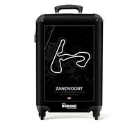 NoBoringSuitcases.com® Valise Chariot à Bagages à Main F1 - Circuit de Course - Zandvoort - Pays-Bas - Noir et Blanc Bagage Cabine imprimé 55x35x25 cm Valise de Voyage - Trolley