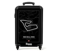 NoBoringSuitcases.com® Valise Chariot à Bagages à Main - Red Bull Ring - Circuit de Course - Noir et Blanc - Autriche Bagage Cabine imprimé 55x35x25 cm Valise de Voyage - Trolley