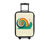 NoBoringSuitcases.com® Valise Enfant 48x31x19 cm Ultra Légère Bagages À roulettes LED pour Enfants Petite Voyage Bagage Bebe Valisette A Roulette Ado - Garçon - Escargot - Arc-en-Ciel