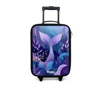 NoBoringSuitcases.com® Valise Enfant 48x31x19 cm Ultra Légère Bagages À roulettes LED pour Enfants Petite Voyage Bagage Bebe Valisette A Roulette Ado - Fille - Sirène - Violet - Bleu