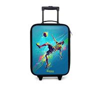 NoBoringSuitcases.com® Valise Enfant Compacte 48x31x19 cm Ultra Légère Bagages À roulettes LED pour Enfants Valisette A Roulette Ado - Garçon - Football - Coloré