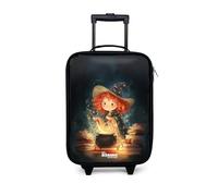 NoBoringSuitcases.com® Valise Enfant Compacte 48x31x19 cm Ultra Légère Bagages À roulettes LED pour Enfants Valisette A Roulette Ado - Fille - Sorcière - Potion Magique
