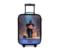 NoBoringSuitcases.com® Valise Enfant Compacte 48x31x19 cm Ultra Légère Bagages À roulettes LED pour Enfants Valisette A Roulette Ado - Fille - Sorcier - Livre