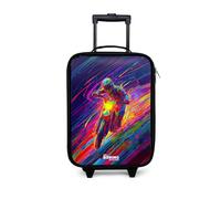 NoBoringSuitcases.com® Valise Enfant Compacte 48x31x19 cm Ultra Légère Bagages À roulettes LED pour Enfants Valisette A Roulette Ado - Garçon - Moto Cross - Couleurs Lignes