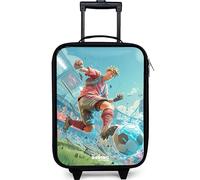 NoBoringSuitcases.com® Valise Enfant Compacte 48x31x19 cm Ultra Légère Bagages À roulettes LED pour Enfants Petite Voyage Bagage Bebe - Garçon - Football - Stade - Électrique