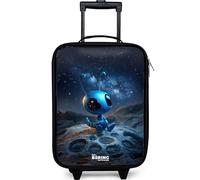 NoBoringSuitcases.com® Valise Enfant Compacte 48x31x19 cm Ultra Légère Bagages À roulettes LED pour Enfants Valisette A Roulette Ado - Garçon - Être - Espace - Ciel Étoilé