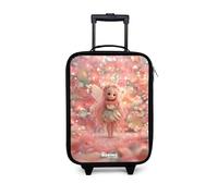 NoBoringSuitcases.com® Valise Enfant Compacte 48x31x19 cm Ultra Légère Bagages À roulettes LED pour Enfants Petite Voyage Bagage Bebe - Fille - Fée des Fleurs - Monde Féérique