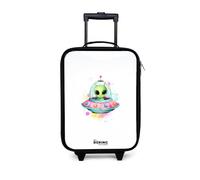 NoBoringSuitcases.com® Valise Enfant Compacte 48x31x19 cm Ultra Légère Bagages À roulettes LED pour Enfants Valisette A Roulette Ado - Fille - Alien - OVNI