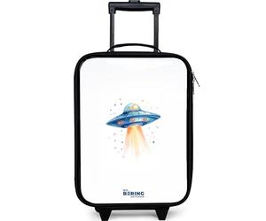 NoBoringSuitcases.com® Valise Enfant Compacte 48x31x19 cm Ultra Légère Bagages À roulettes LED pour Enfants Petite Voyage Bagage Bebe - Garçon - Vaisseau Spatial - Rayon Lumineux