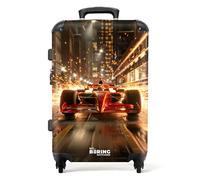 NoBoringSuitcases.com Valise Enfant Garcon, Grande Valise Enfant Roulette, Serrure TSA, pour 23kg, Valise Grande Taille (67cm - 72L), (Voiture de Course - Rouge)