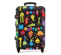 NoBoringSuitcases.com Valise Enfant, Grande Valise, Valise Enfant Garcon, Valise Enfant Roulette, Serrure TSA, Valise 23kg, Valise Garcon, Valise Grande Taille (67cm - 72L), (Monstres - Noir)