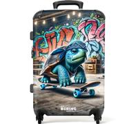 NoBoringSuitcases.com Valise Enfant, Grande Valise, Valise Enfant Garcon, Valise Enfant Roulette, Serrure TSA, Valise pour Enfant, Valise Grande Taille (67cm - 72L), (Tortue - Bleu)