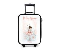 NoBoringSuitcases.com® Valise Enfant Personnalisé avec Un Nom 48x31x19 cm Ultra Légère Bagages À roulettes LED pour Enfants Valisette A Roulette Ado - Fille - Fée - Ballerine