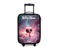 NoBoringSuitcases.com® Valise Enfant Personnalisé avec Un Nom 48x31x19 cm Ultra Légère Bagages À roulettes LED pour Enfants Valisette A Roulette Ado - Garçon - Être - Nébuleuse