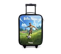 NoBoringSuitcases.com® Valise Enfant Personnalisé avec Un Nom 48x31x19 cm Ultra Légère Bagages À roulettes LED pour Enfants Petite Voyage Bagage Bebe - Garçon - Football - But
