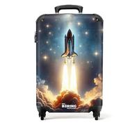 NoBoringSuitcases.com Valise Enfant, Valise Cabine, Valise Enfant Garcon, Bagages Enfant, Valise Enfant Roulette, Valise Cabine Enfant Garcon, Valise Cabine 55x35x25cm (Lancement de fusée - Doré)